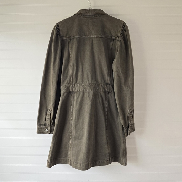 NWT Rails Lisette Button Up Mini Shirt Dress in Moss Green Medium - Picture 6 of 10